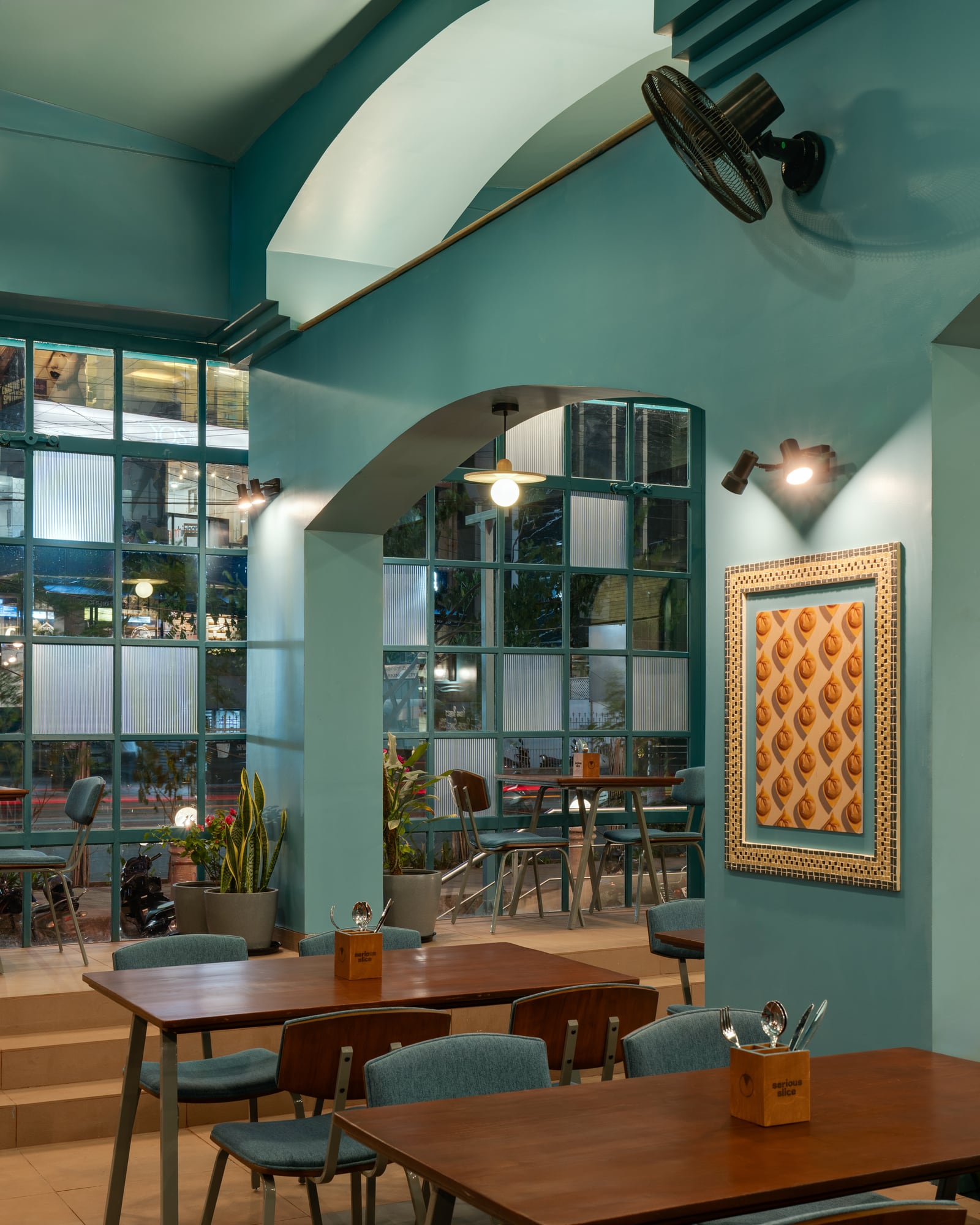 The dining room at Serious Slice Cunningham Road